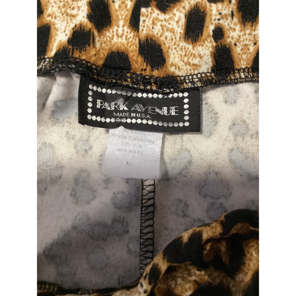 Park Avenue M Leopard Animal Print Bell Bottom Flare Pants Boho Streetwear - Picture 4 of 8